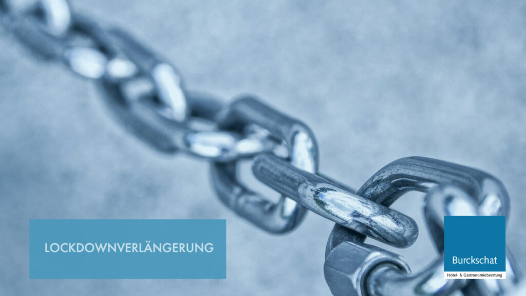 Kette mit Aufschrift: Lockdownverlängerung